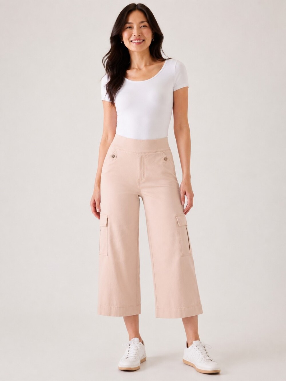 ❤️ SPANX HIGH RISE WIDE LEG CROP CARGO PANTS, PULL ON, MP (6P - 8P)